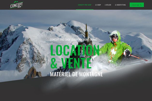 Webdesign site Concept Pro Shop Chamonix